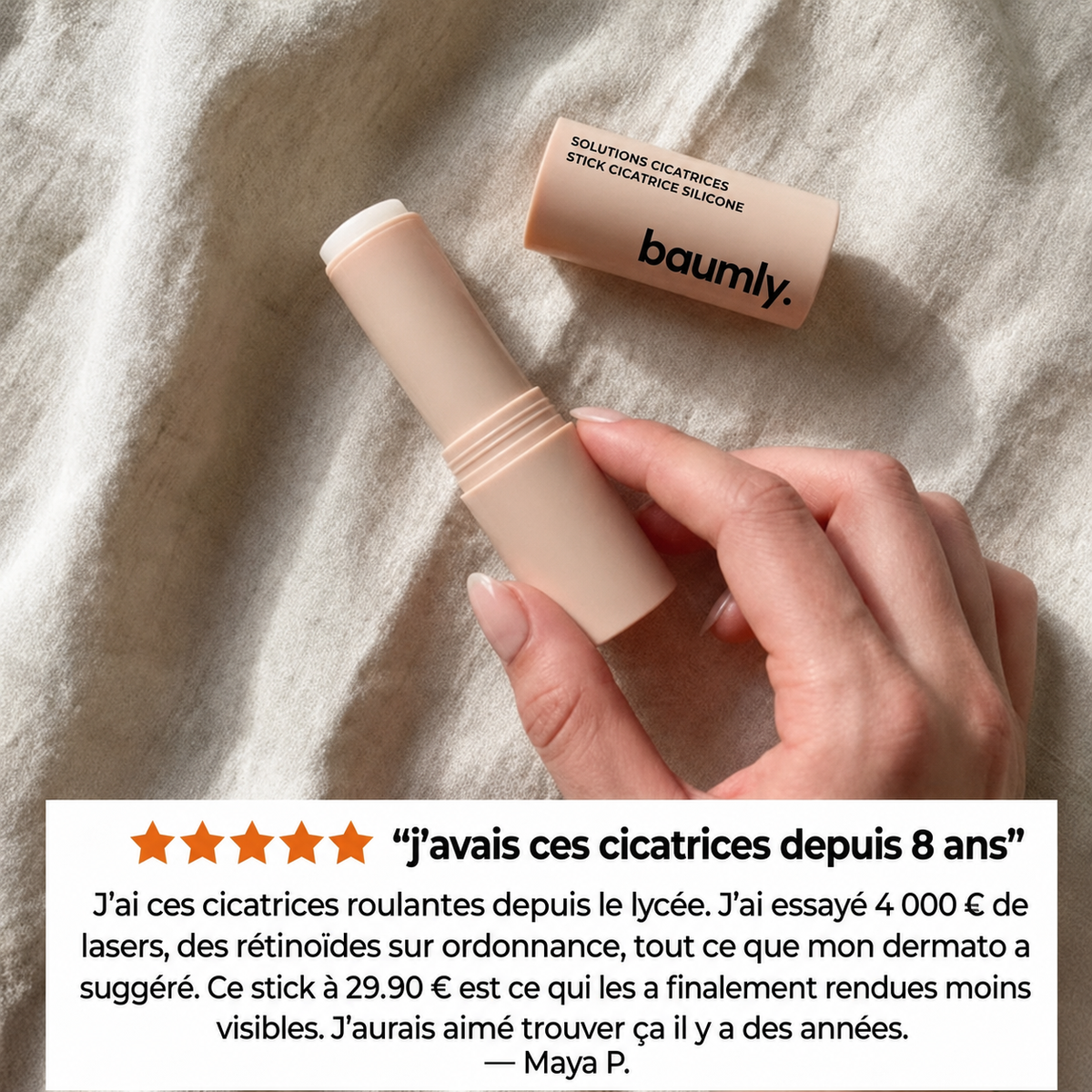 Stick clinique réparateur de cicatrices d'acné